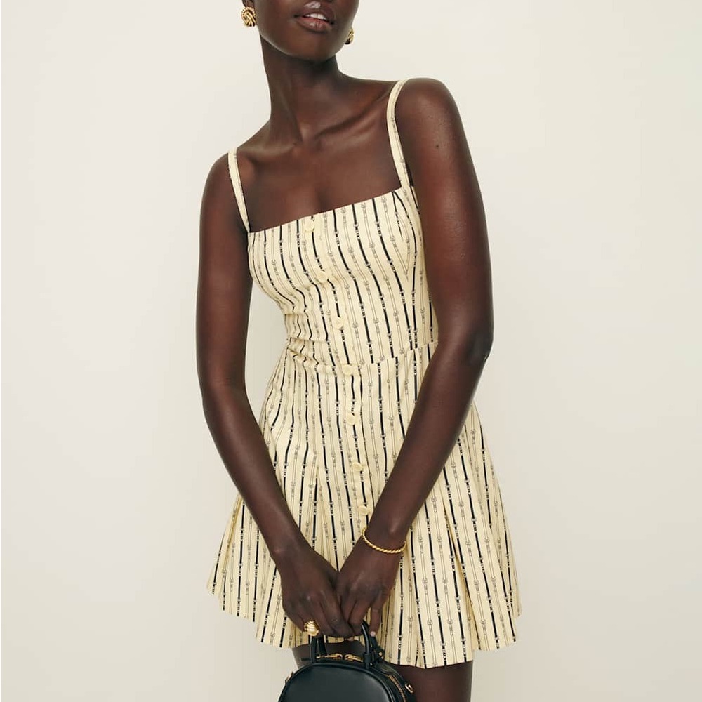 New Reformation Aralyn Dress in Buckle Print | Size 6